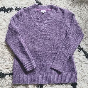 J. Jill Marled Long Sleeve V Neckline Sweater. Size XS. Purple